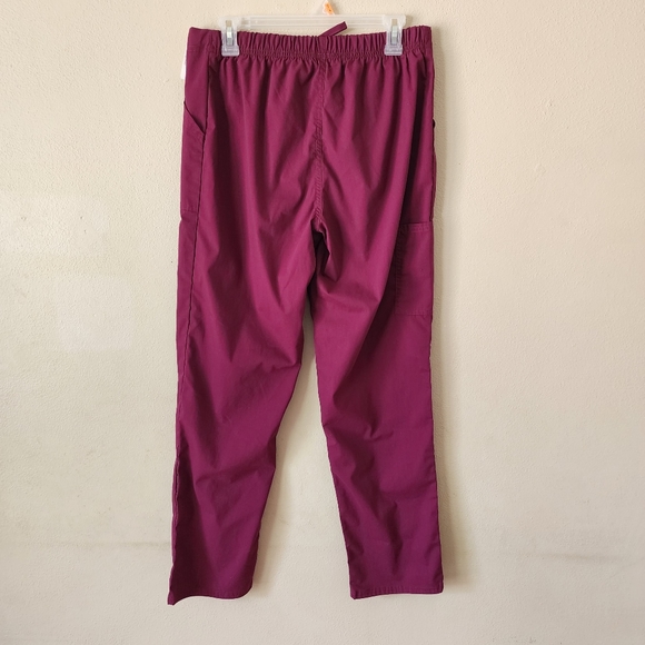 Scrubstar Wine Maroon Boot Cut Drawstring Nursing Scrub Pants Size Small - Picture 3 of 7